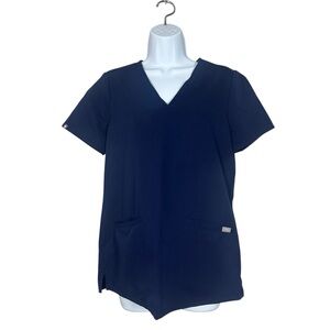 FIGS Casma Scrub Top Womens Small Navy Blue Technical Collection FW1100